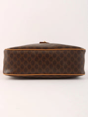 Macadam Pattern Logo Plate Shoulder Bag Brown