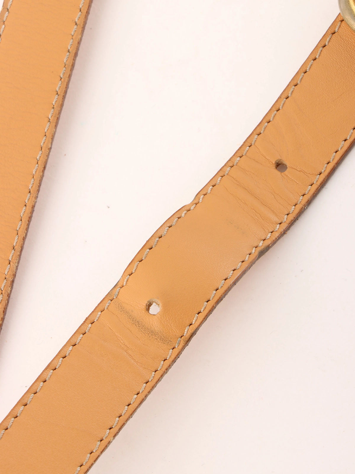 Macadam Pattern Logo Plate Shoulder Bag Brown