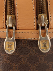 Macadam Pattern Logo Plate Shoulder Bag Brown