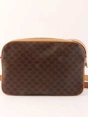 Macadam Pattern Logo Plate Shoulder Bag Brown