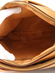 Macadam Pattern Logo Plate Shoulder Bag Brown