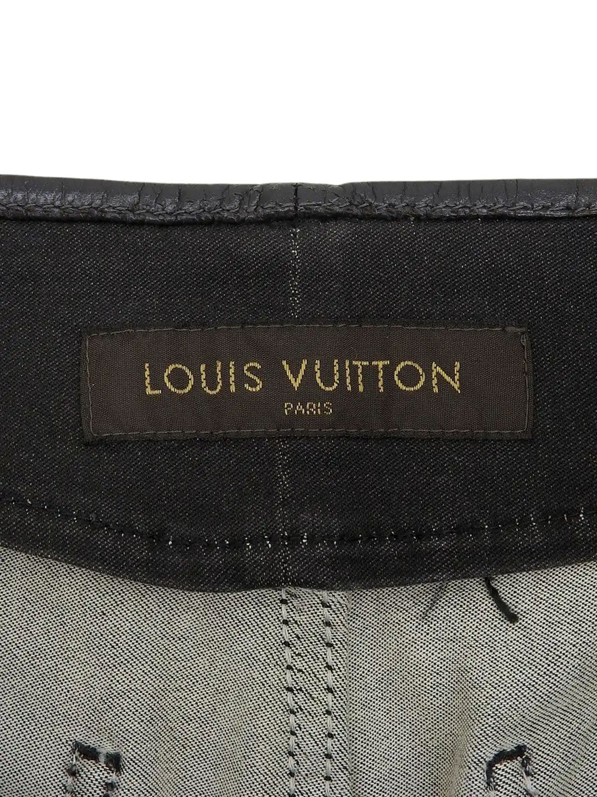 モノグラムステッチデニムスカート ブラック