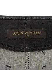 モノグラムステッチデニムスカート ブラック