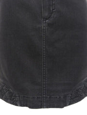 Monogram Stitch Denim Skirt in Black
