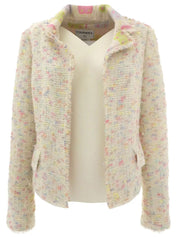2004 Tweed CC Mark Button Jacket, Ivory/Multi