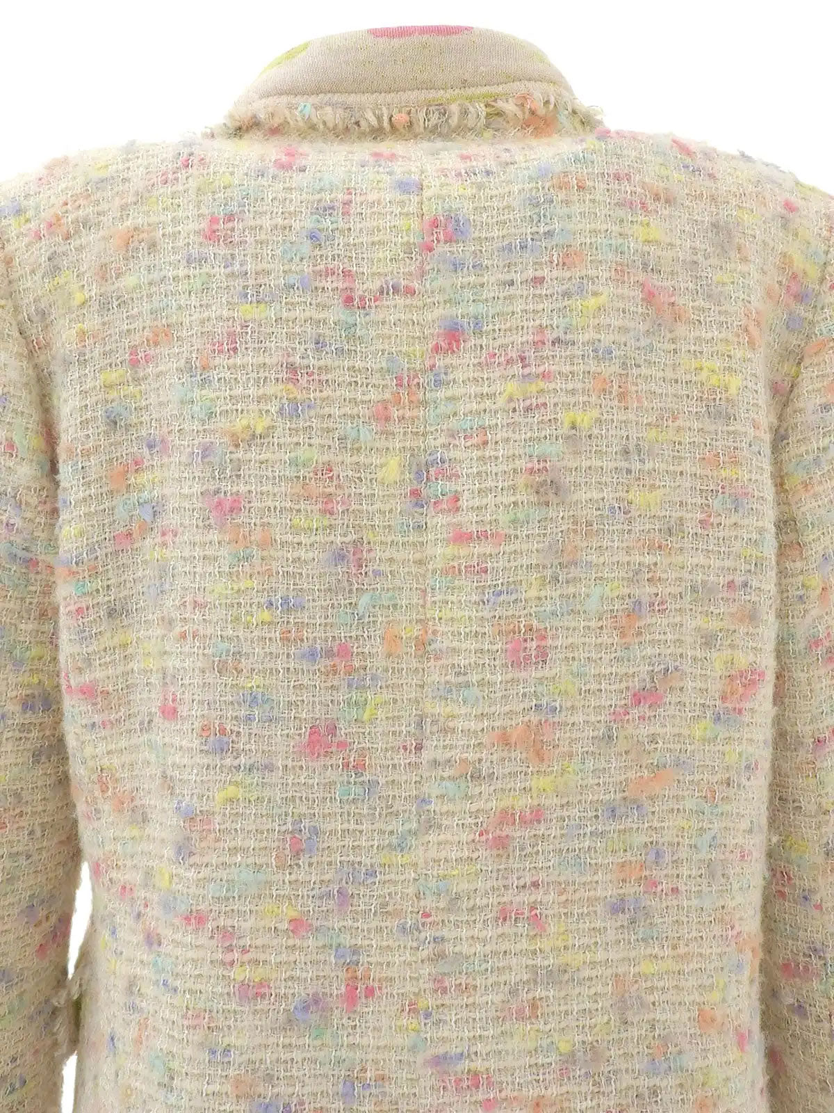 2004 Tweed CC Mark Button Jacket, Ivory/Multi