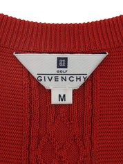 ロゴ刺繍ニットベスト レッド