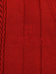 ロゴ刺繍ニットベスト　レッド