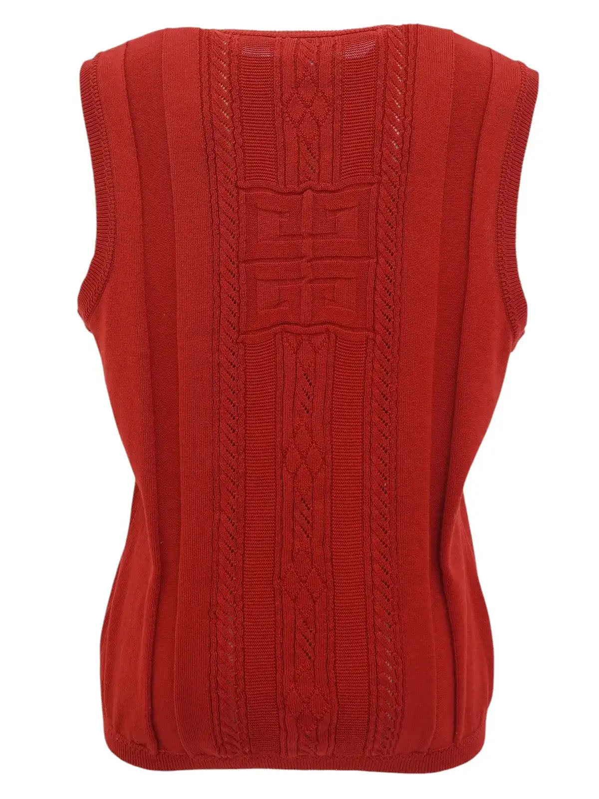 ロゴ刺繍ニットベスト レッド