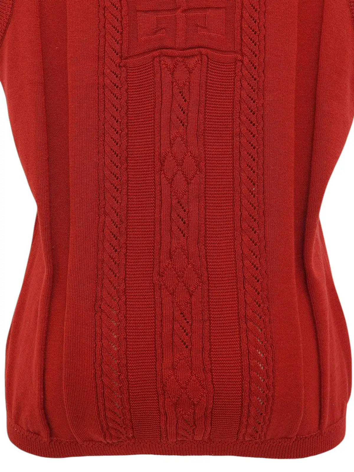 ロゴ刺繍ニットベスト レッド