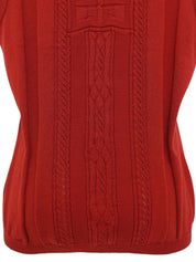 ロゴ刺繍ニットベスト レッド