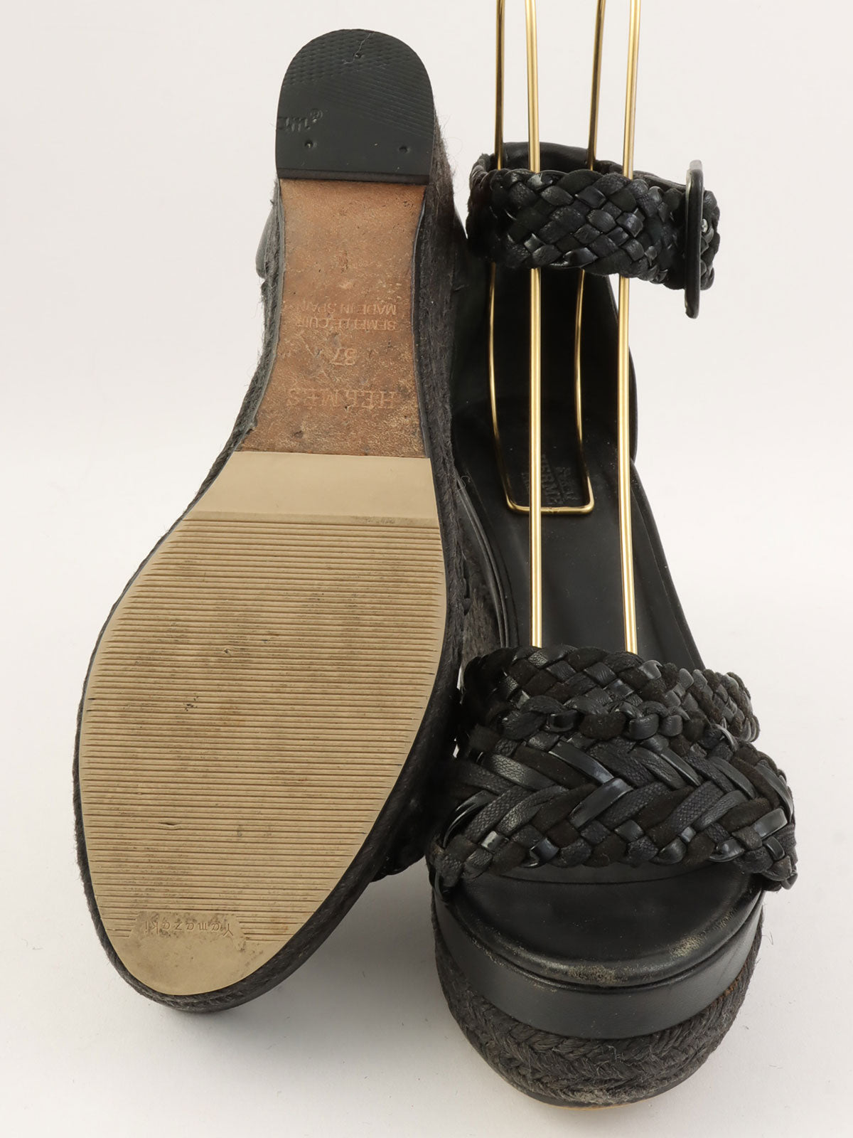 エスパドリーユウェッジソールサンダル ブラック