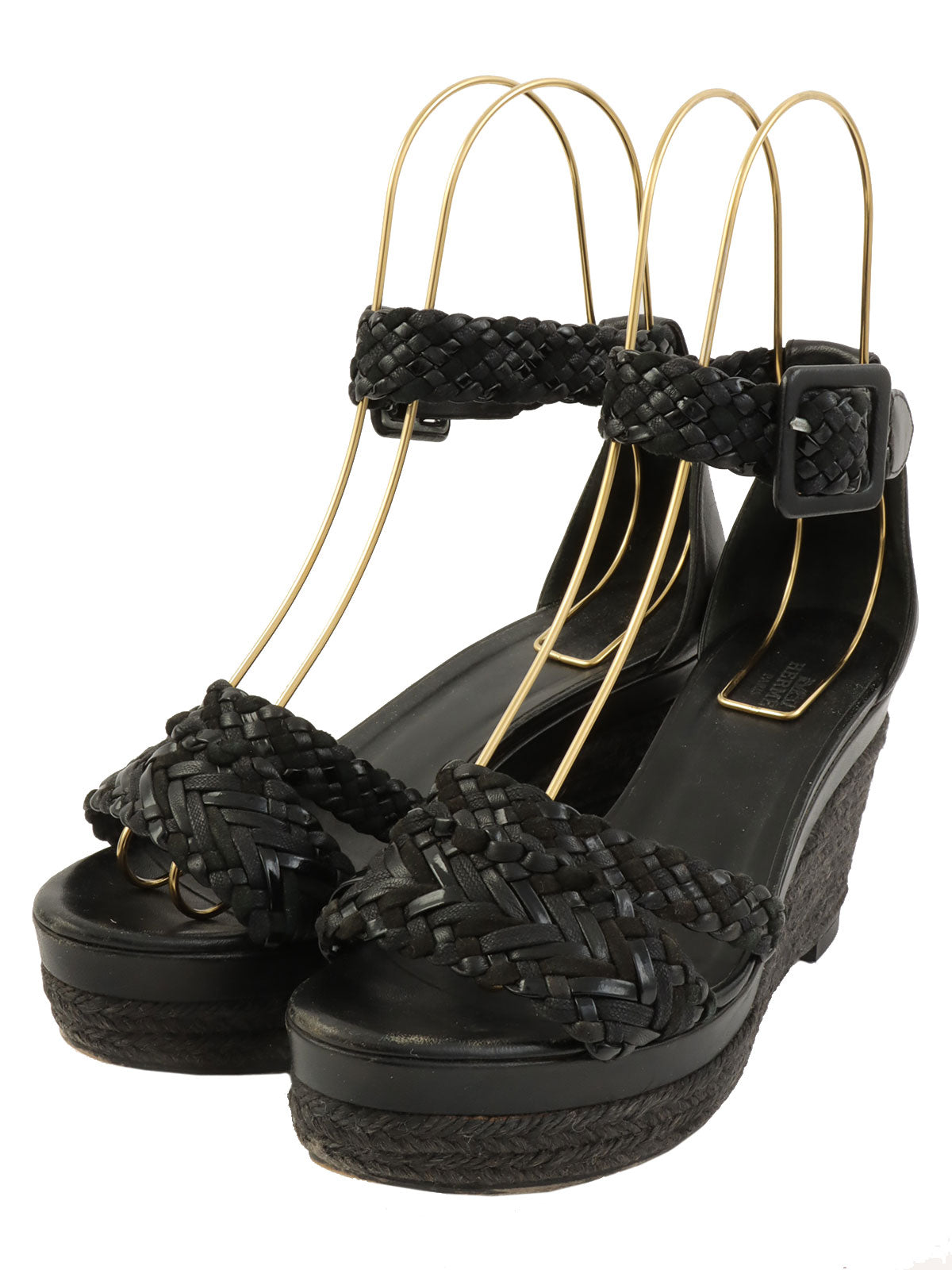 エスパドリーユウェッジソールサンダル ブラック