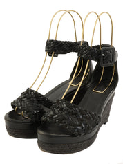 エスパドリーユウェッジソールサンダル ブラック