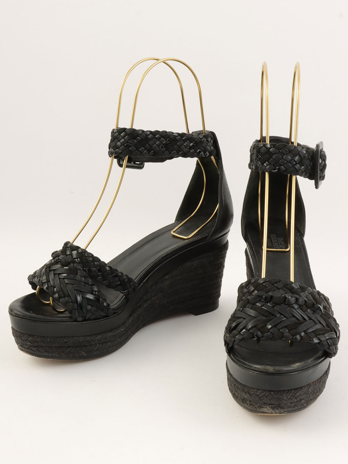 エスパドリーユウェッジソールサンダル ブラック