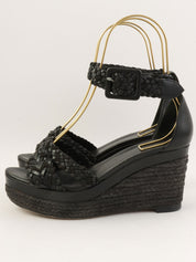 エスパドリーユウェッジソールサンダル ブラック