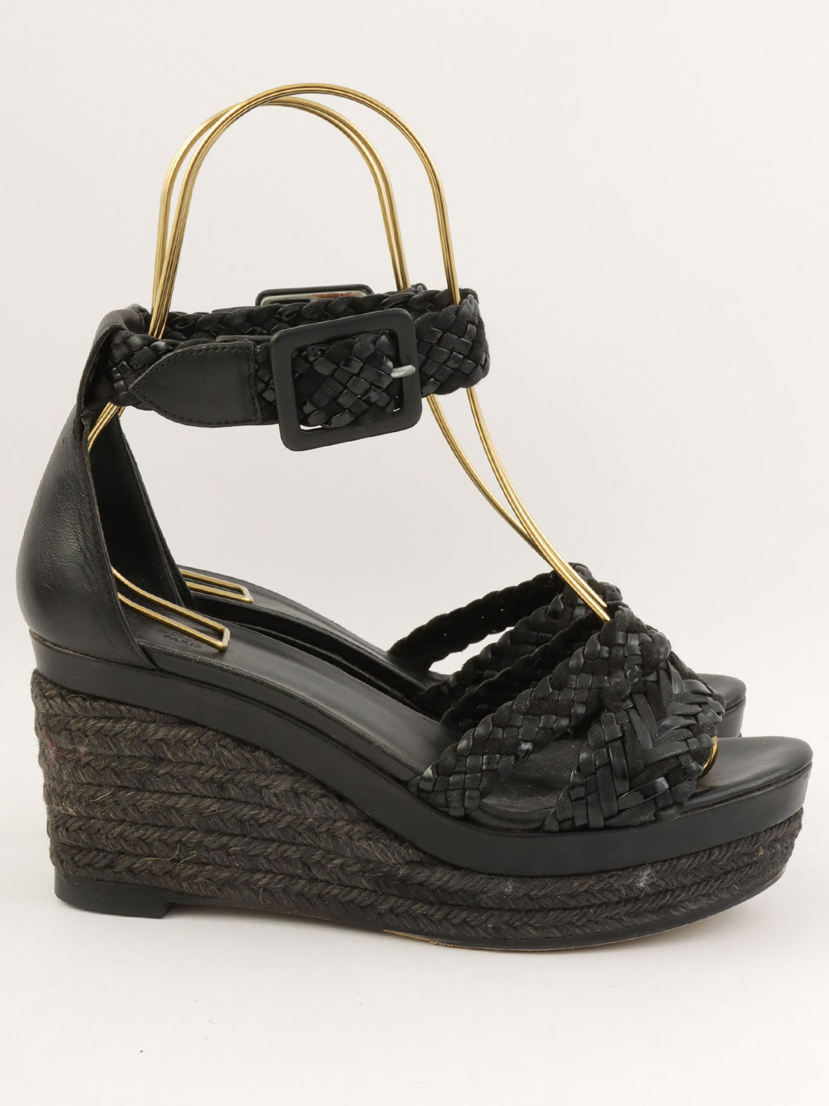 エスパドリーユウェッジソールサンダル ブラック