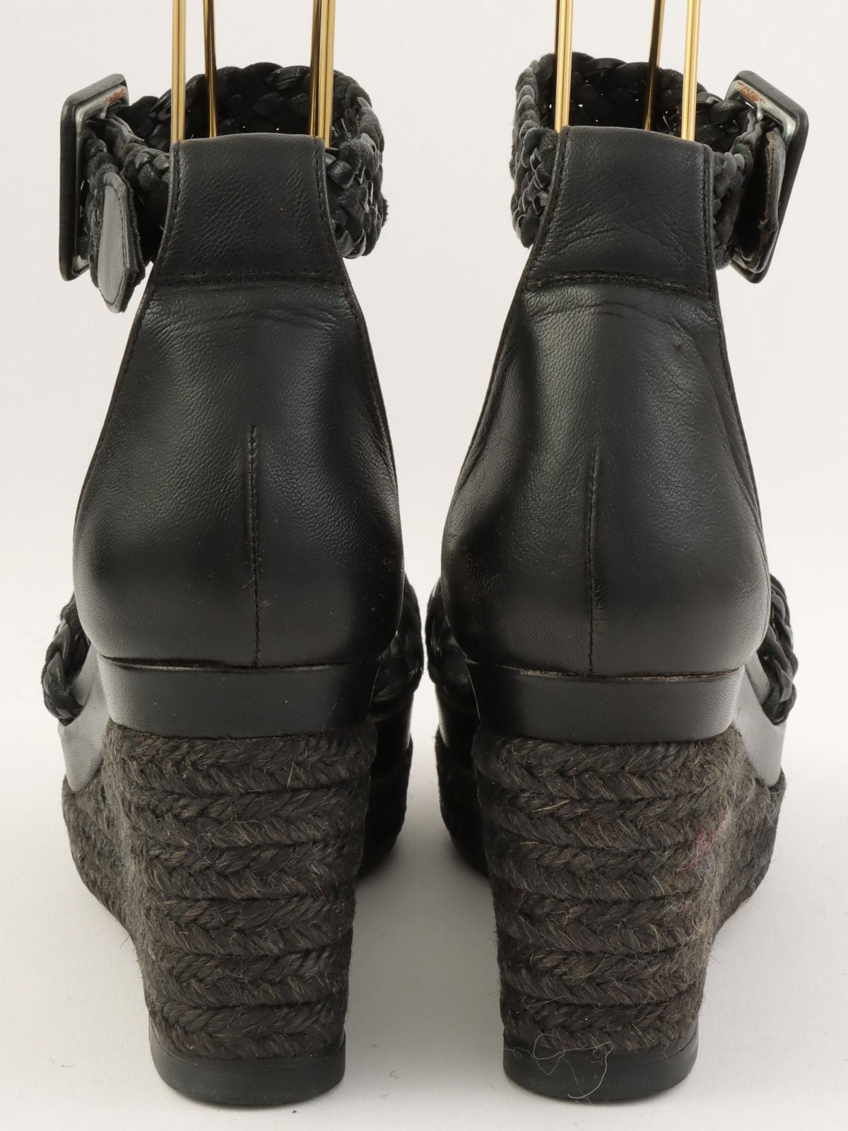 エスパドリーユウェッジソールサンダル ブラック