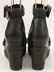 エスパドリーユウェッジソールサンダル ブラック