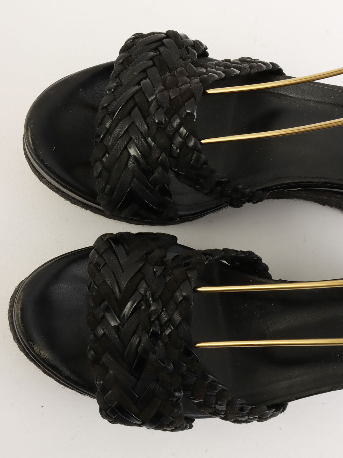 エスパドリーユウェッジソールサンダル ブラック