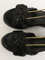 エスパドリーユウェッジソールサンダル ブラック