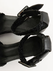 エスパドリーユウェッジソールサンダル ブラック