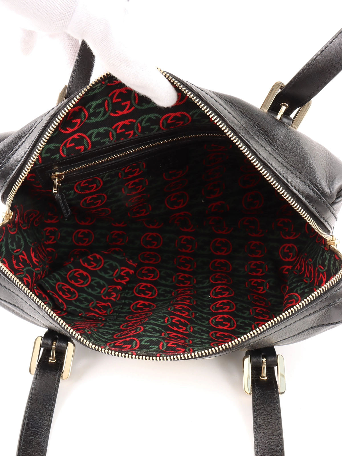 双G扣手提包 黑色