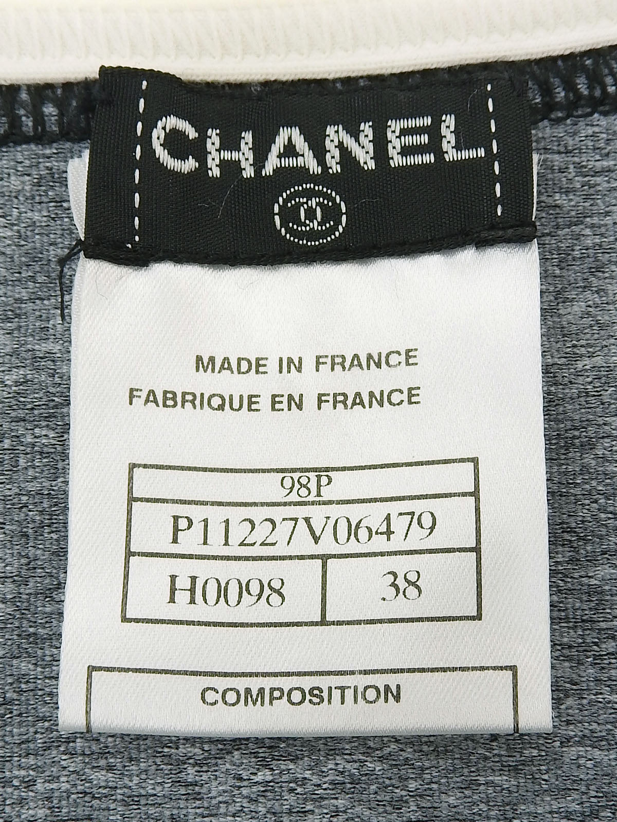 1998 CC Mark Embroidered Sleeveless Dress Gray/Multi