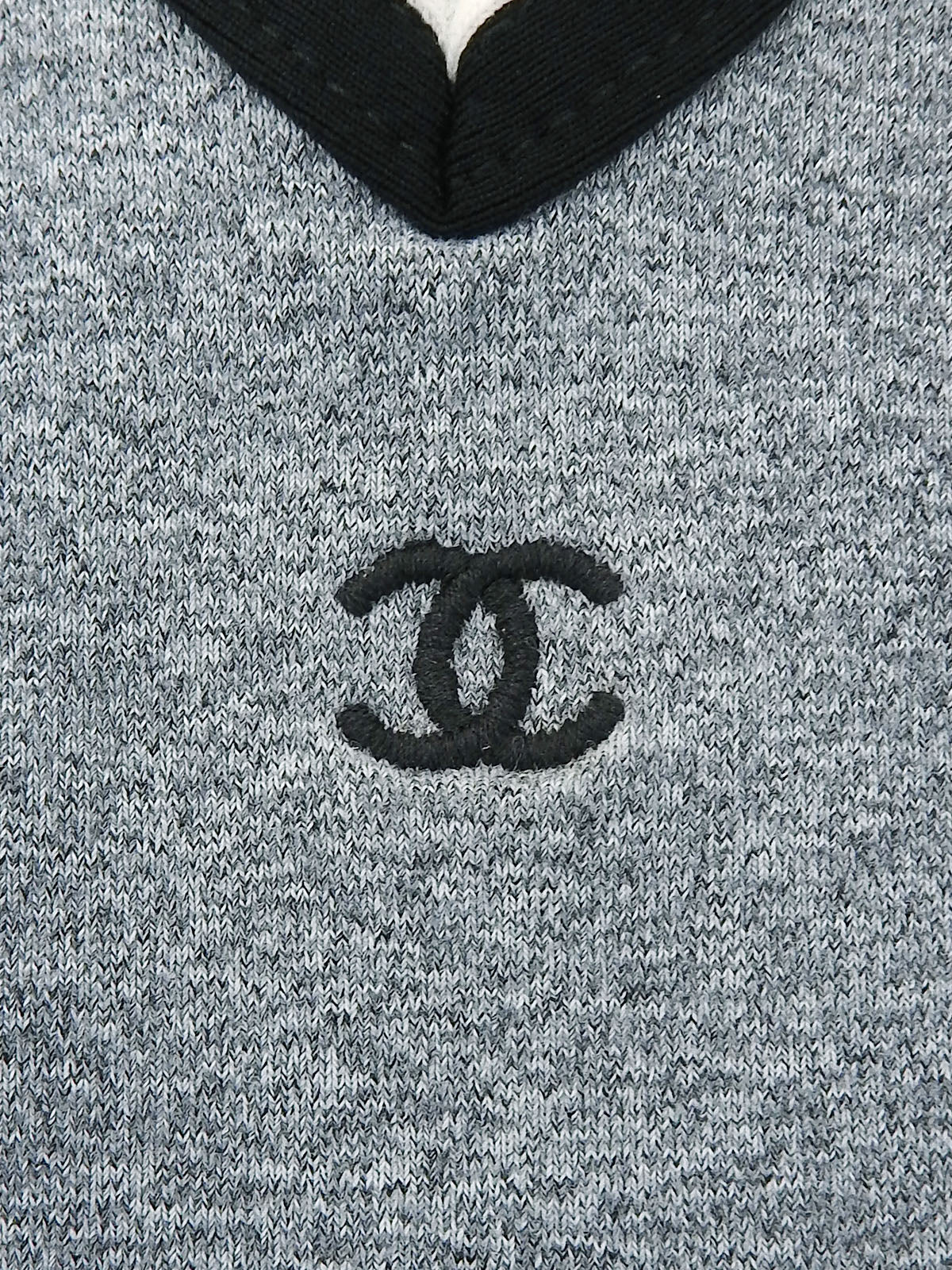 1998年製　CCマーク刺繍ノースリーブワンピース　グレー／マルチ