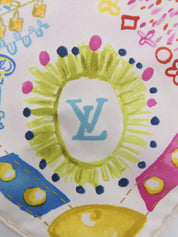 マルチモチーフスカーフ ベビーピンク/マルチ