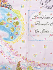 Multi-motif scarf in baby pink/multi