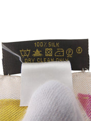 Multi-motif scarf in baby pink/multi