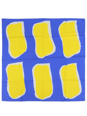 カレ90 Claude Viallatパターンスカーフ ブルー/イエロー