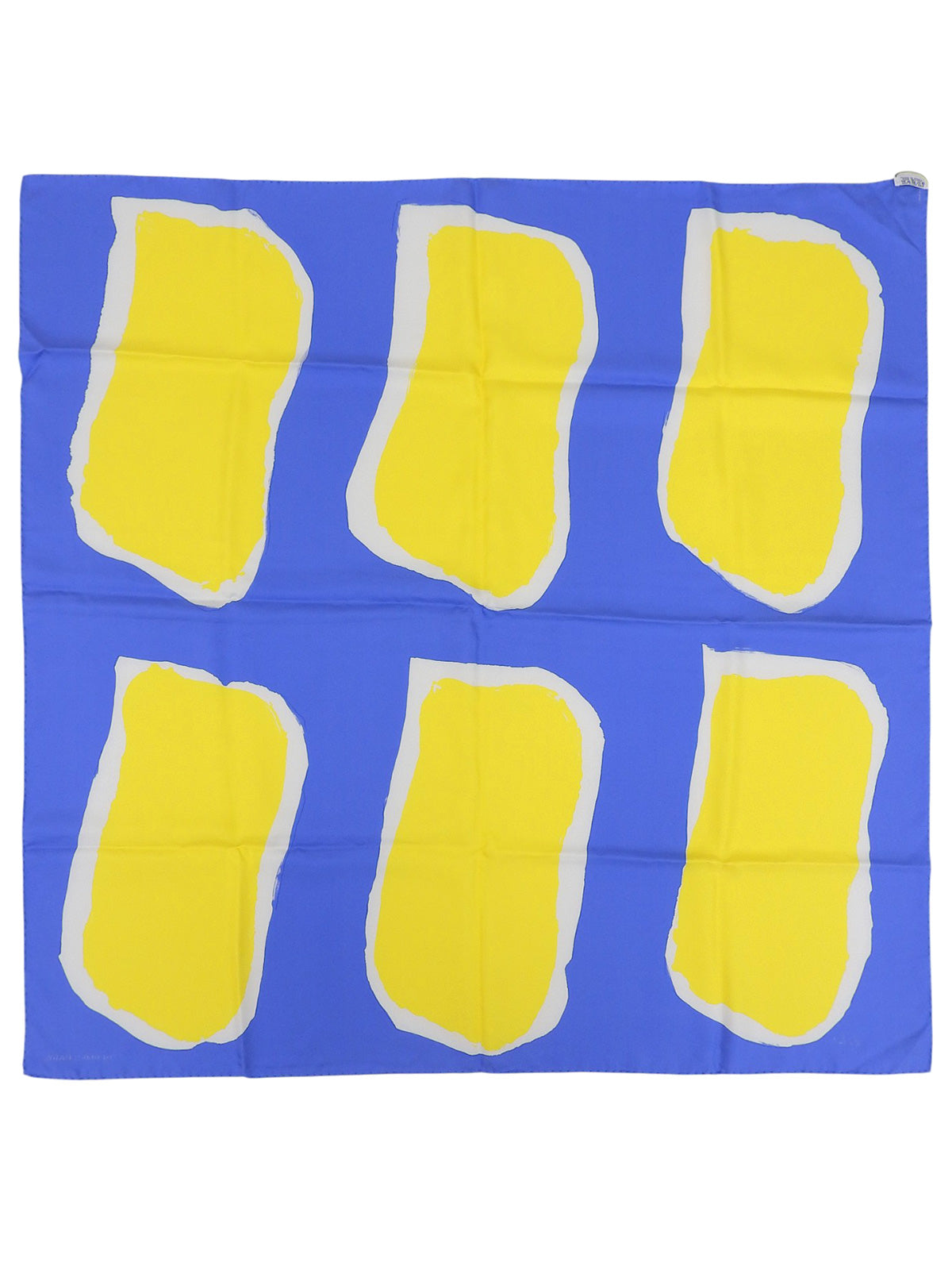 Carré 90 Claude Viallat Pattern Scarf Blue/Yellow