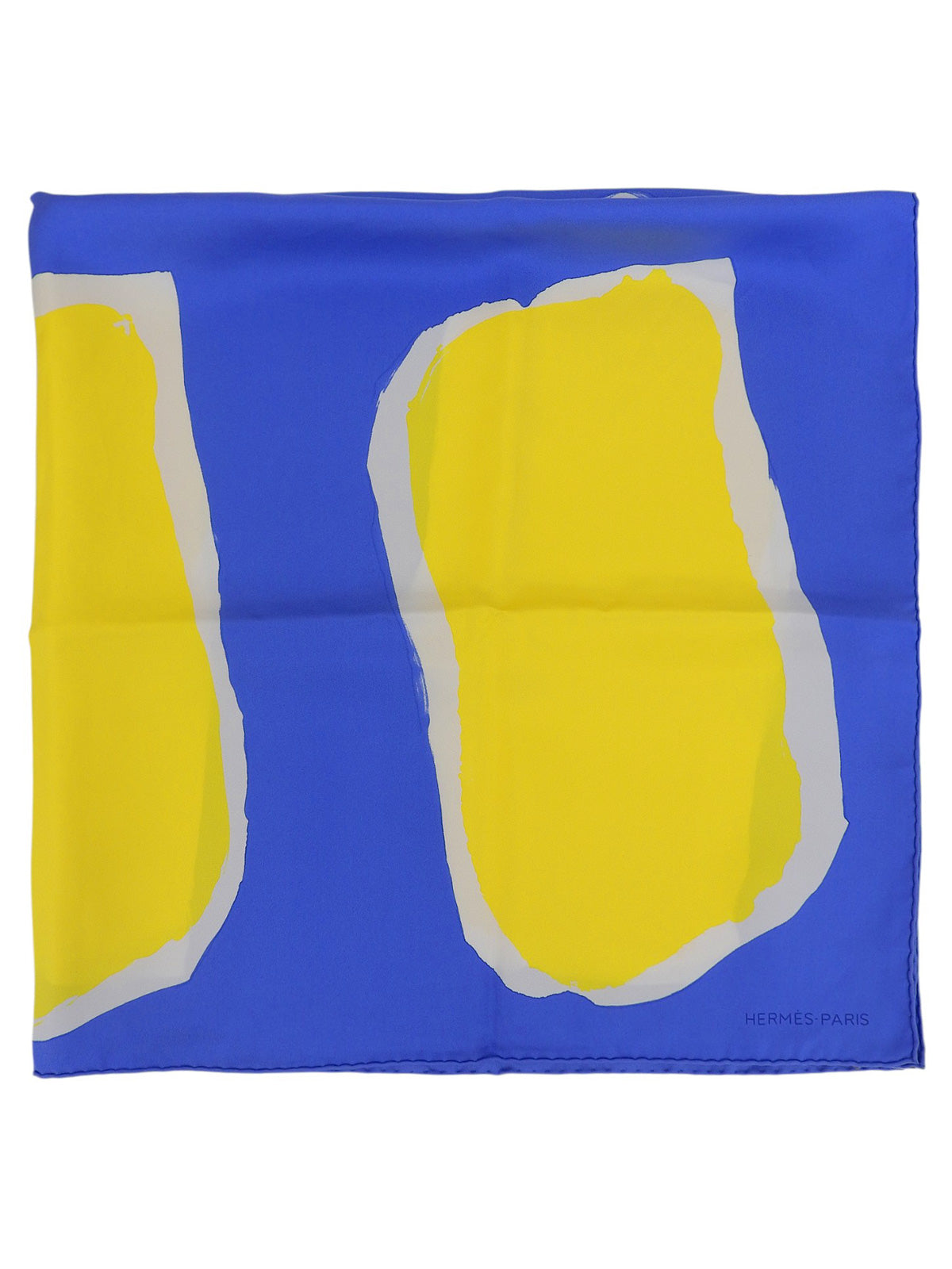 Carré 90 Claude Viallat Pattern Scarf Blue/Yellow