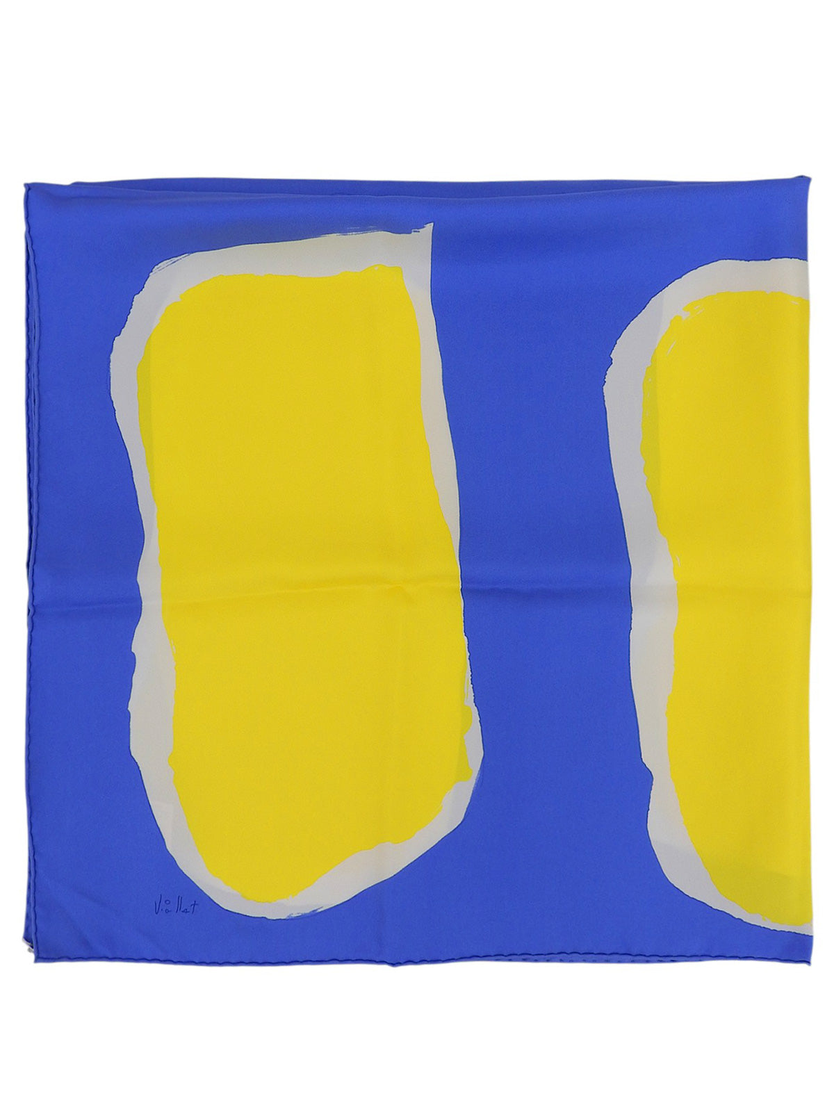 Carré 90 Claude Viallat Pattern Scarf Blue/Yellow