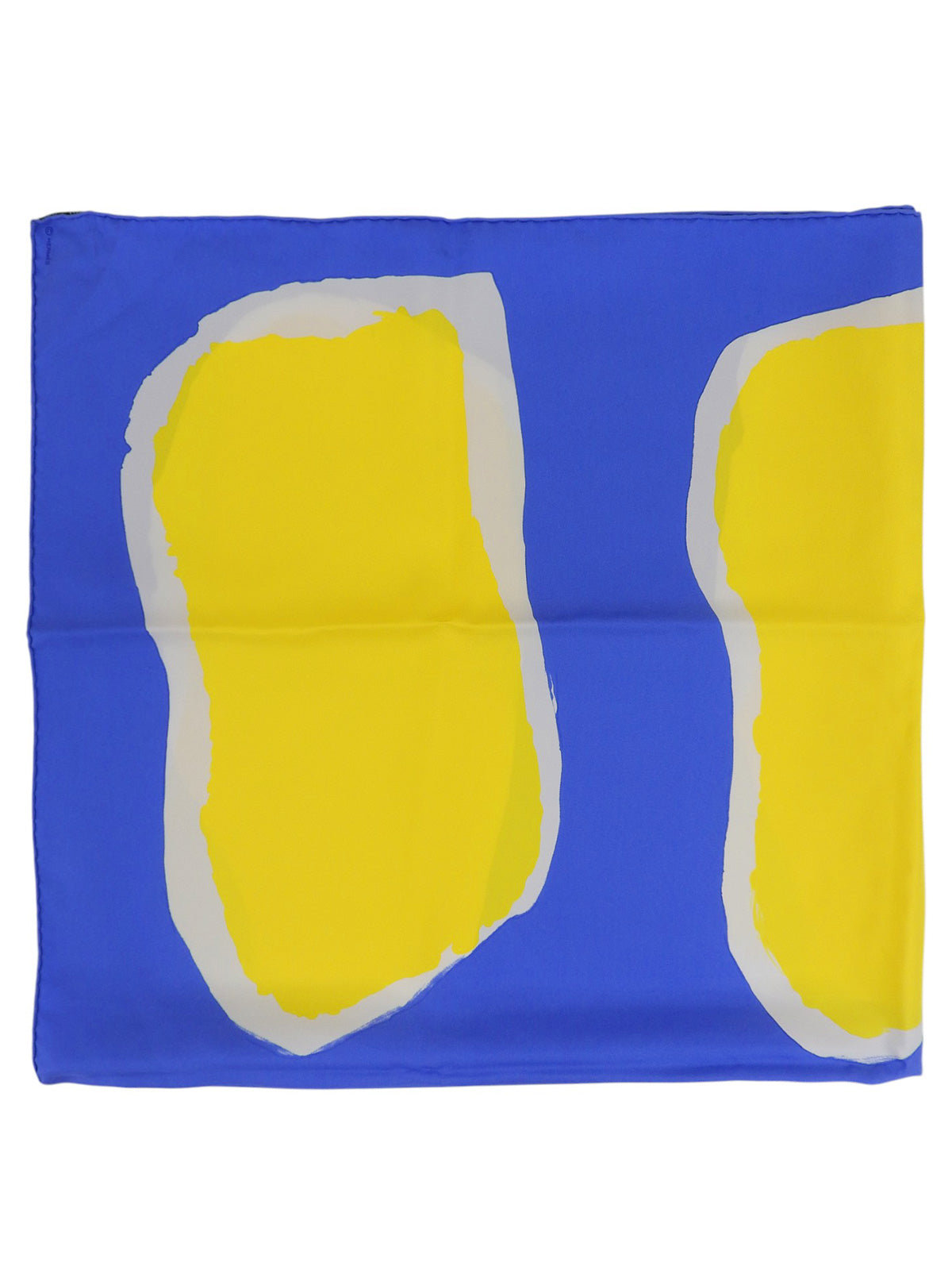 Carré 90 Claude Viallat Pattern Scarf Blue/Yellow