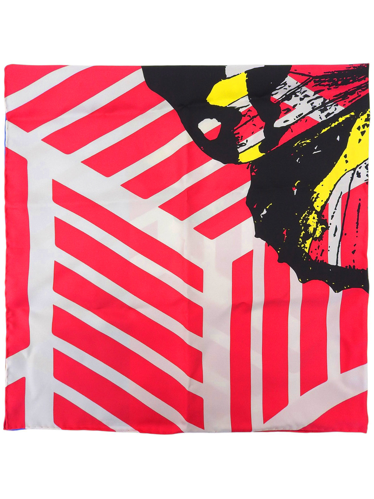 バタフライデザインパターンスカーフ ピンク/ブルー