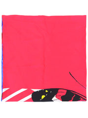 蝴蝶图案丝巾 粉色/蓝色