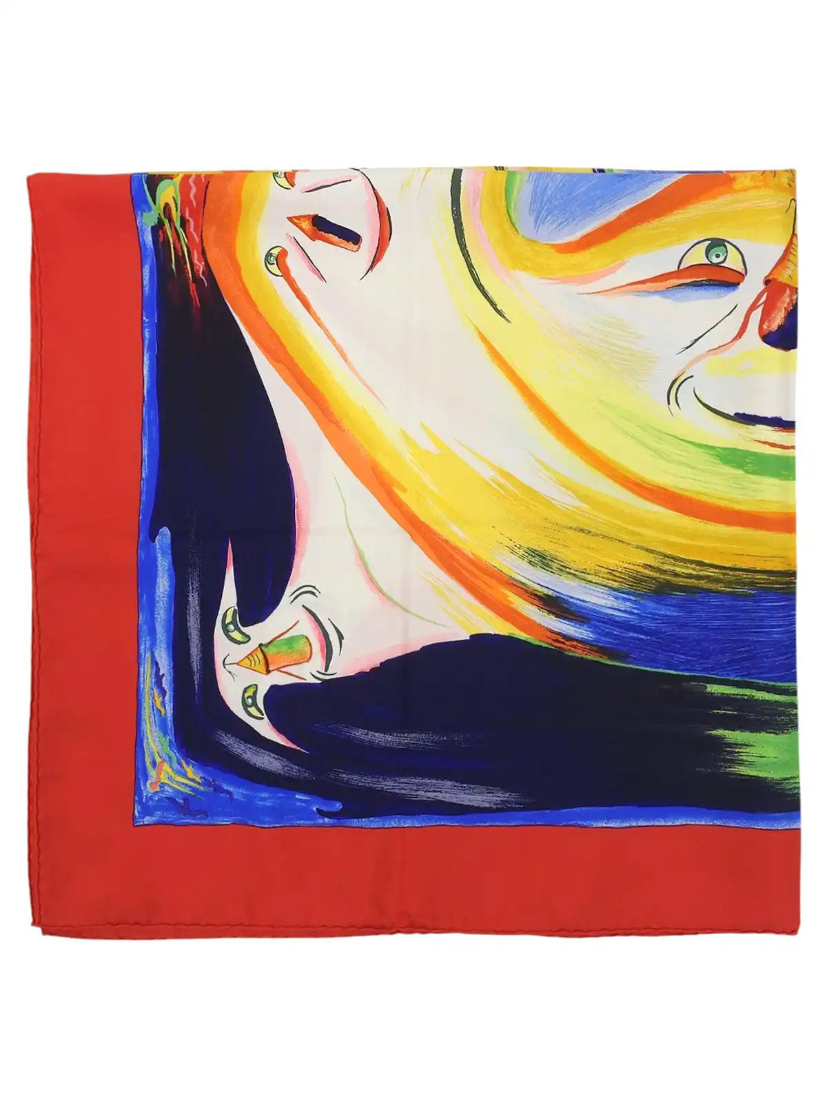 Carré 90 Smiles in Third Millenary Pattern Scarf, Red/Multi