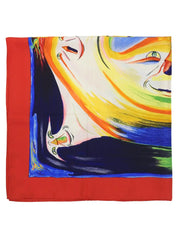 Carré 90 Smiles in Third Millenary Pattern Scarf, Red/Multi