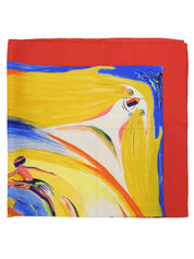 Carré 90 Smiles in Third Millenary Pattern Scarf, Red/Multi