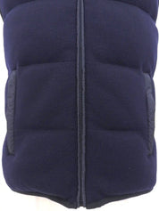 ウールナイロンコンビロゴジップアップダウンベスト ネイビー