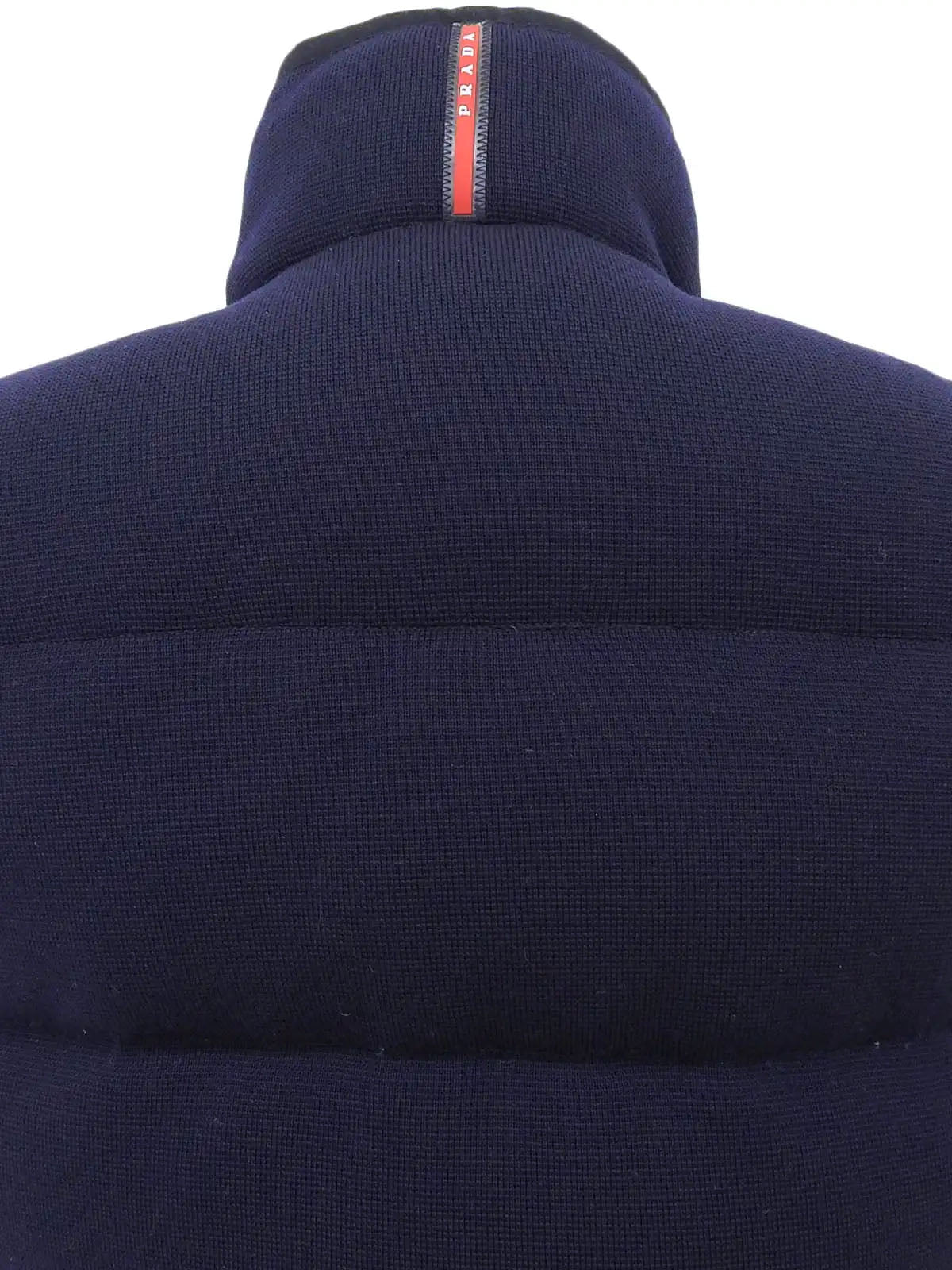 ウールナイロンコンビロゴジップアップダウンベスト ネイビー