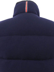 ウールナイロンコンビロゴジップアップダウンベスト ネイビー