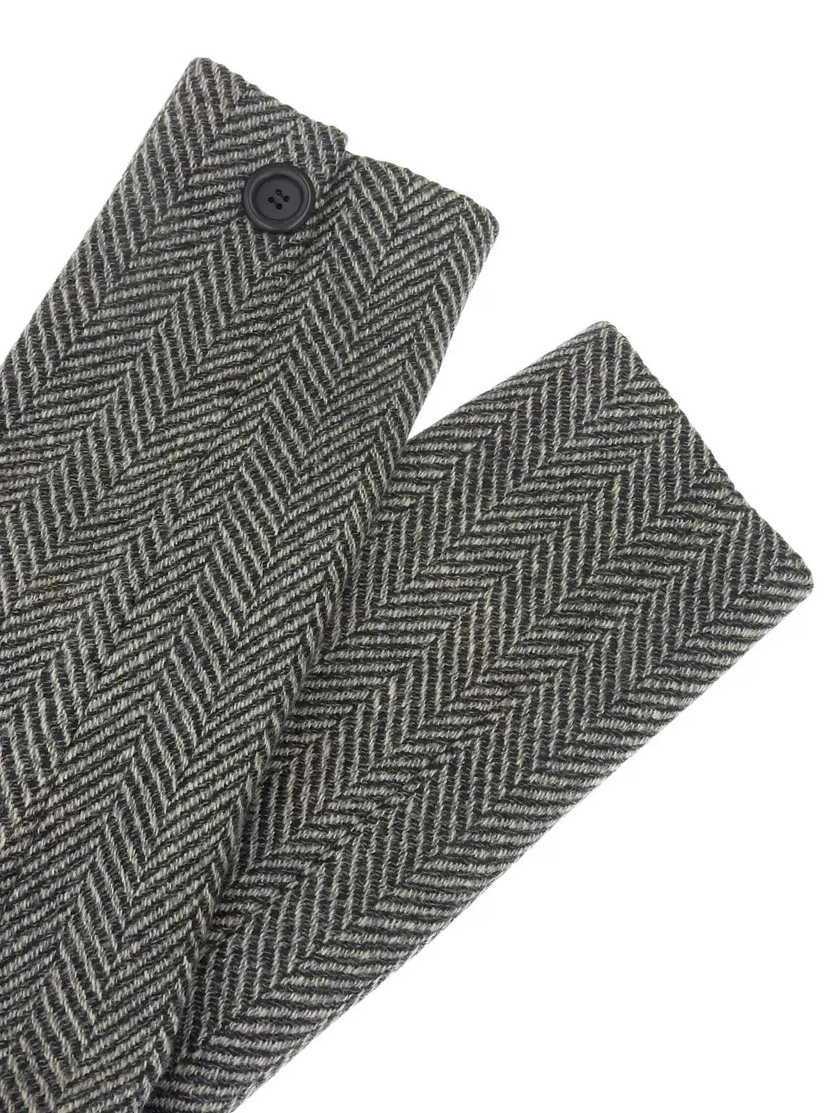 Herringbone pattern collarless jacket in gray