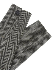 Herringbone pattern collarless jacket in gray