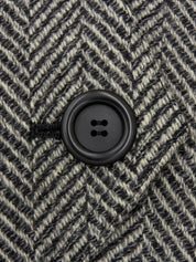 Herringbone pattern collarless jacket in gray