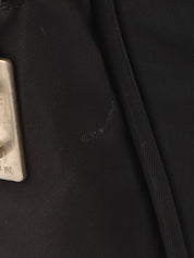 Nylon logo plate handbag in black