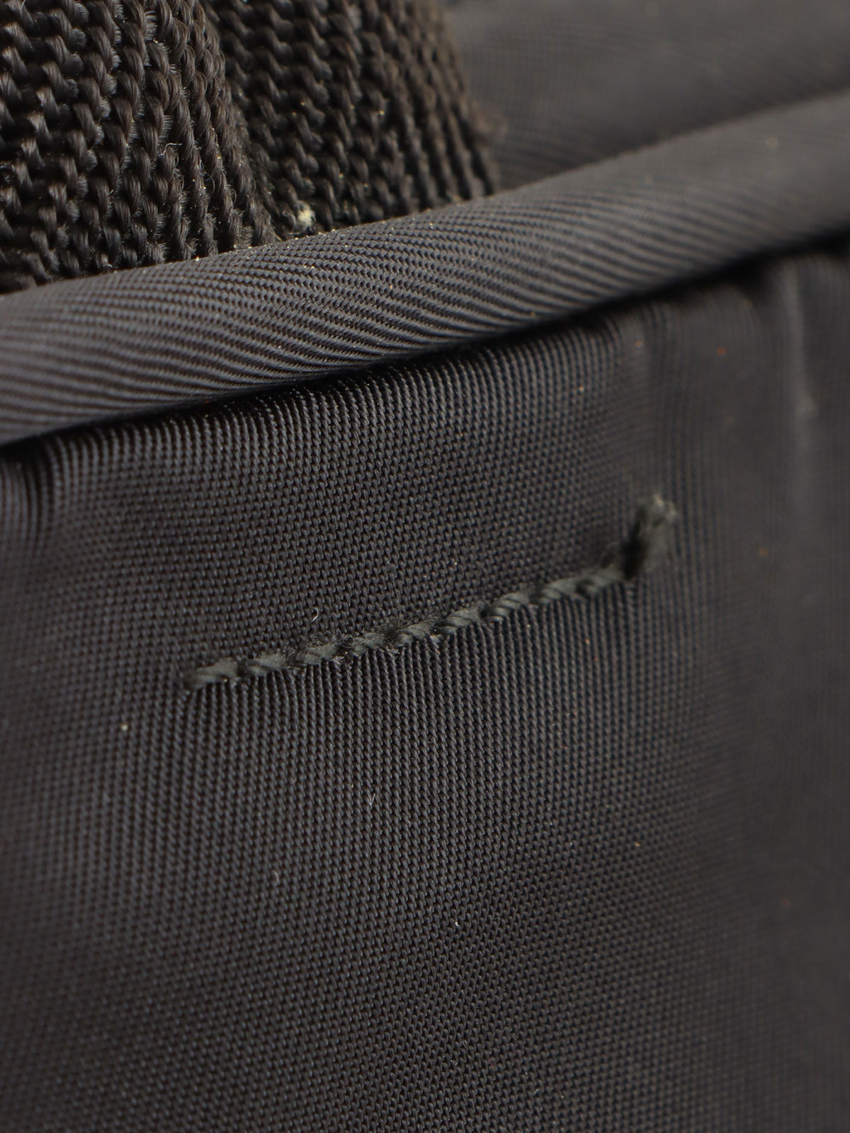 Nylon logo plate handbag in black